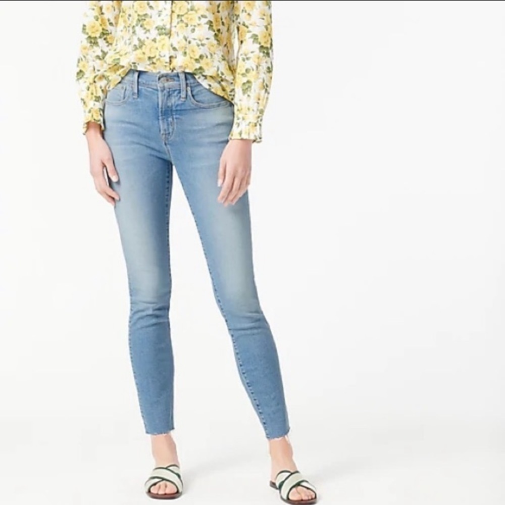 J. Crew 9" high-rise toothpick jean in Hamden wash